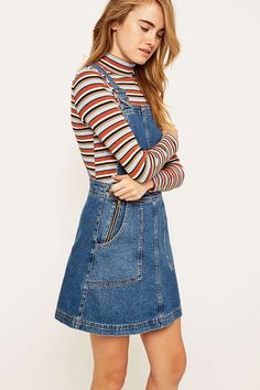 Urban Outfitters Denim Dungaree Dress Denim Dungaree Dress Outfit, Dungaree Dress Outfit, Denim Dungaree Dress, Denim Dungaree, Dungaree Dress, Grunge Dress, Winter Dress Outfits, Dress Denim, Urban Dresses