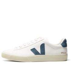 Veja Campo Chromefree Lace-Up Sneakers 'White Blue' CP0503121 Swag Shoes, Best Shoes, Adidas Nike, Sneakers White, Navy And White, Vision Board, Blue And White, Navy Blue, Lace Up