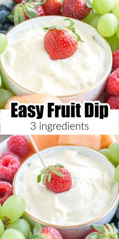 easy fruit dip recipe with 3 ingredients