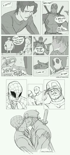 the storyboard for spider - man is shown in black and white, with an image of