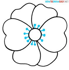 how to draw an easy flower step by step with pictures for kids and beginners