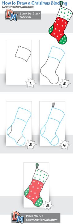 How to Draw a Christmas Stocking http://bit.ly/drawingmanuals List Of Drawing Ideas, Easy Cute Drawings, Doodle Christmas, Beginners Drawing, Draw Easy, Sketch Notes, Christmas Fireplace