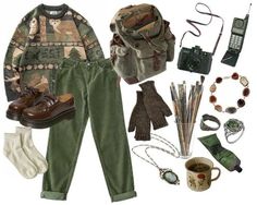 Cryptidcore Clothes, Swampcore Outfits, Masc Goblincore Outfits, Goblin Core Clothes, Goblin Core Aesthetic Outfits, Earthy Grunge Outfits, Forest Core Outfits, Adventurecore Outfit, Earthcore Outfits