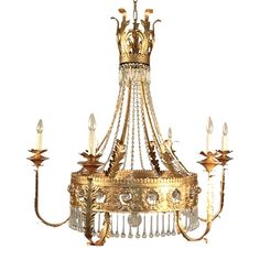 an antique chandelier with many lights on it