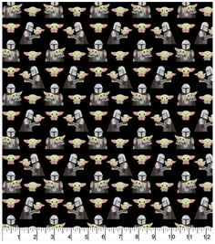 the baby yoda pattern is shown on a black background