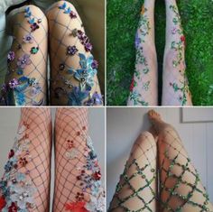 Embroidered Fairy, Diy Kostüm, Legging Outfits, فستان سهرة, Fishnet Stockings, Fantasy Fashion, Costume Design, Look Cool