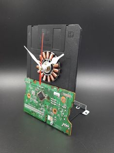 a clock made out of an electronic board