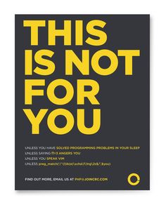 this is not for you poster with the words'this is not for you '