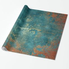 an abstract copper and teal background wrapping paper