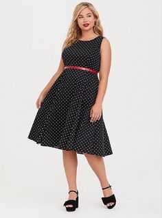 Plus Size Retro Chic Polka Dot Bow Back Skater Dress, Bow Back, Retro Chic, Trendy Plus Size, Skater Dress, Pattern Making, Passion For Fashion, Cotton Spandex, Fashion Pants, Plus Size Dresses