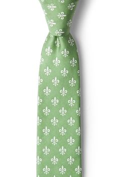 Feel a little regal with our Fleur Crazy Skinny Tie in moss green. This tie features a pattern of fleur-de-lis atop a mint green background and is made of 100% silk. Imported. Green Spring Ties, Elegant Green Tie For Spring, Elegant Green Spring Ties, Elegant Green Ties For Spring, Elegant Green Summer Tie, Elegant Green Summer Ties, Formal Green Spring Tie, Spring Formal Green Tie, Spring Green Formal Tie