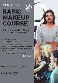 We have a few seats left on our 3 morning Basic Makeup Course.   Receive a complimentary 11 piece brush set 😱 Step 1 to becoming a PRO or learning how to do your own makeup like one!  Link in Bio or email us to secure your seat  Dates:   Monday 15th - Wednesday 17th October OR  Monday 29th - Wednesday 31st October Seat are limited Makeup Workshop Poster, Makeup Course Poster, Makeup Class Poster Design, Class Poster Design, Course Poster, Makeup Poster, Makeup Courses, Class Poster