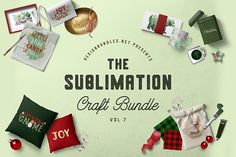 the sublimation craft bundle vol 7 includes christmas items, ornaments and other holiday decor