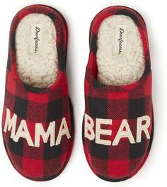 Amazon.com | Dearfoams Women's Gifts for Mom Cute Cozy Mothers Day Mama Bear Slipper | Slippers