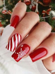 Unghie Nail Art, Festive Nail Art, Christmas Nails Acrylic, White Nail