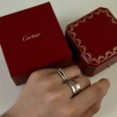 Selling My Beloved Cartier Love Ring -The Thicker Version! I Have Two Rings On My Page! One Is Thicker The Other Is Thiner! This One Is A Size 58! Closer To A Us 8 Great Condition! Comes With Box And Outer Box! Buy With Confidence! Posh Will Authenticate Cartier Love Ring Silver, Cartier Ring Aesthetic, Ring Stack Cartier, Silver Cartier Ring, Cartier Love Ring Stack, Cartier Ring Stack, Love Ring Stack, Love Ring Cartier, Cartier Jewelry Rings