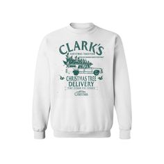 It's a beaut is what they'll say about this Men's Clarks Christmas Tree Delivery National Lampoon's Christmas Vacation Graphic Fleece Crew Sweatshirt. FEATURES Crewneck Official National Lampoon's Christmas Vacation Merchandise. Licensed by Blended. Long sleeveFIT & SIZING ClassicFABRIC & CARE Fleece, Cotton Machine wash Imported Color: White. Gender: male. Age Group: adult. Material: Fleece|Cotton. Vacation Graphic, National Lampoon's Christmas Vacation, National Lampoons Christmas, Lampoons Christmas, Men's Clarks, National Lampoons Christmas Vacation, Lampoon's Christmas Vacation, National Lampoons, Fashion Family