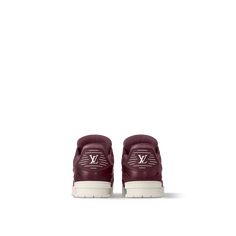 LOUIS VUITTON® - Lv Trainer Sneaker - Bordeaux Lv Trainers, Lv Trainer Sneaker, Slouchy Bag, Vintage Basketball, Basket Vintage, Ballerina Pumps, Leather Denim, Shoe Boot Sandals, Louis Vuitton Official