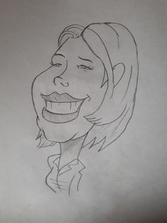 a drawing of a smiling woman's face