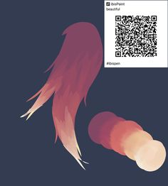 an orange and pink feathered object with qr code in the background, on a dark blue background