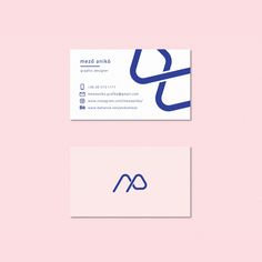 a business card with the letter m on it