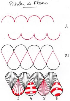 an image of some red and white objects on a page with the title, how to draw