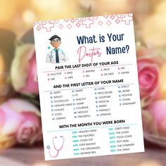 a doctor's checklist with pink roses in the background and a stethoscope next to it