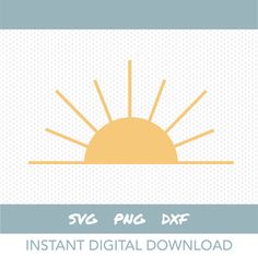 an image of the sun with text that reads svg png dxf instant digital