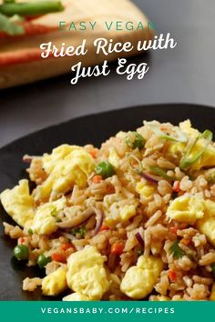 photo of vegan fried rice with JUST eggg Vegan Fried Rice Just Egg, Justegg Recipes, Just Egg Vegan Recipes, Veganized Recipes, Vegan Fried Rice Recipe, Recipe For Fried Rice, Recipe Fried Rice, Vegan Rice Dishes, Meal Board