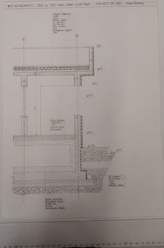 an architectural drawing showing the details for a wall