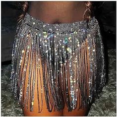 Belly Dance Belt, Chain Skirt, Belly Dance Skirt, Rave Fits, Tassel Skirt, Dance Skirt, Fringe Skirt, Black High Waist, Skirt Belt