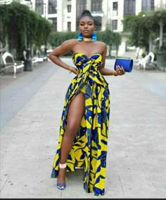 Ankara dress African Dresses For Women Ankara, African Shop, Wrapped Dress, African Party Dresses, Ankara Clothing, African Fabric Dress, Dress Ankara, Style Africain, African Prom Dresses