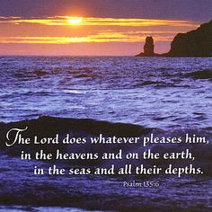 the lord does whatever pleases him, in the heavenly and on the earth, in the seas and all their dolphins