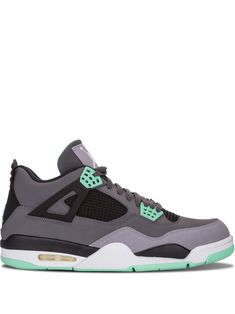 the air jordan 4 retro is available in grey and green