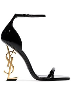 Hak Tinggi, Ysl Heels, Ysl Shoes, Statement Shoe, Saint Laurent Shoes, Black Leather Sandals, Black Sandals Heels, Designer Sandals