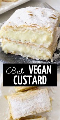 the best vegan custard dessert is made with cream cheese and powdered sugar