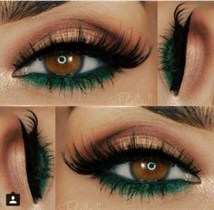 Koleksi Makeup, Makeup Cantik, Mekap Mata, Bold Eye Makeup, Smink Inspiration, Green Makeup, Makijaż Smokey Eye, Makeup Eye Looks, Makeup Hacks