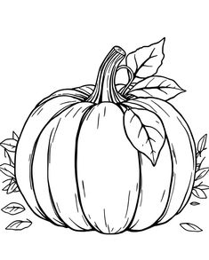 a black and white drawing of a pumpkin