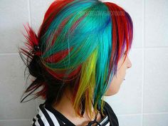 Middle Aged Women Hairstyles, Wedge Hairstyles, Multi Colored Hair, Asymmetrical Hairstyles, Shoulder Hair, Funky Hairstyles, Manic Panic, Fringe Hairstyles, Colored Hair