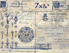 an old envelope with stamps on it and numbers in blue ink that read 7x8