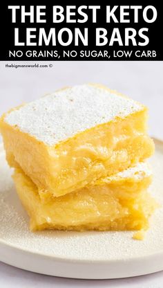 the best keto lemon bars no grains, no sugar low carb recipe