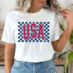 Perfect Tee For Your July 4th Celebrations! All Shirts Are Made To Order And We Will Be Shipped Out Within 2-3 Business Days (Not Including Weekends) Of Ordering. Unisex Tee So They Do Run A Little Bigger Than A Normal Woman’s T-Shirt. For Exact Measurements Please Check Out Our Size Guide In The Photos. *Sizes S - Xl *Heavyweight High Quality Tshirt *Runs Big - Please Check Sizing Chart In Photos For Size Info *Pre-Shrunk *100% Cotton *Machine Washable *Custom Made By Ella + Brooks Co. *Bundle Red Short Sleeve Tops Made In Usa, Casual Red T-shirt With American Flag Print, Streetwear Graphic Tee With Flag Print, Trendy Red Top With Flag Print, Cotton Top With Flag Print For Streetwear, Trendy Cotton Tops For Independence Day, Casual 4th Of July Top With Text Print, Casual Streetwear Tops With Flag Print, Casual Streetwear Shirt For 4th Of July