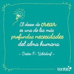 a quote with the words'el desos de crear, es una dos las