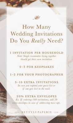 a wedding card with the words how many wedding invitations do you really need?