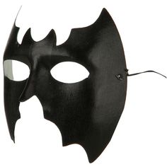 PRICES MAY VARY. Made of 100% polyester. ONE SIZE fits most, with string head band. Mask measures 6 inches high, 8 1/2 inches wide. Thick, stiff and light material. Hand wash only. Black Eye Mask, Bat Mask, Batman Outfits, Mask Masquerade, Halloween Masquerade, Eye Masks, Black Bat, Masquerade Party, Masquerade Mask