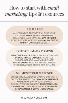 how to start with email marketing tips and resources for small businesses infographical poster