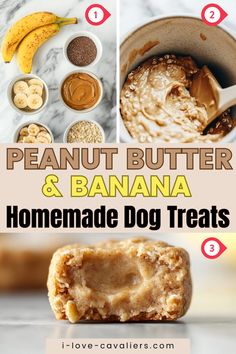 peanut butter and banana homemade dog treats are the perfect treat for dogs to make with their owners