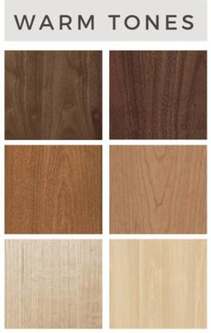 the different types of wood that are available in various colors and sizes, including warm tones