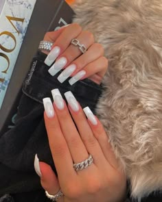 Classy Acrylic Nails Square, Different French Nails, Long Nails Art, Cute Nails Design, Nails Pink Acrylic, I Do Nails, French Nails Glitter, Kylie Nails, Retro Nails