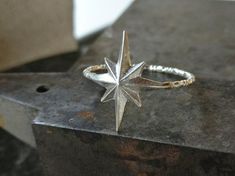 Unique Silver Ring, Silver Statement Ring, Geometric Ring, Boho Ring, Statement Jewelry, Star Ring, North Star Ring, Silver Star Ring, Beautiful Silver Rings, Unique Silver Rings, Stackable Rings Silver, Sterling Silver Stacking Rings, Geometric Ring, Celestial Jewelry, Statement Ring Silver